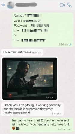 Satisfied IPTV subscription customer